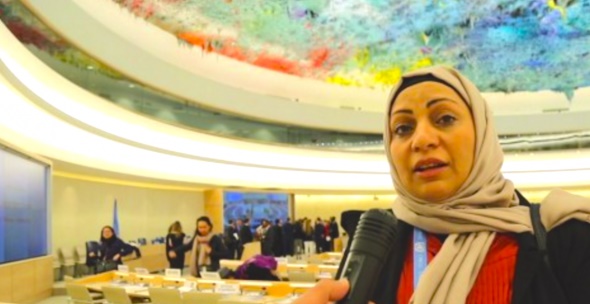  Ebtisam al-Sayegh during her participation at Human Rights Council in Geneva last year