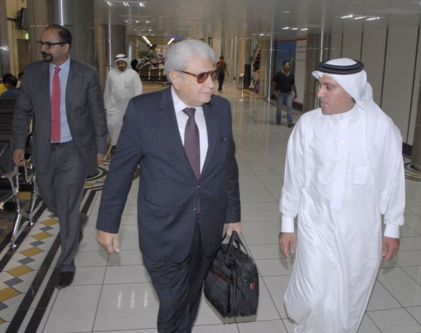Mahmoud Cherif Bassiouni upon his arrival in Bahrain on June 30, 2011 after his appointment as head of Bahrain Independent Commission of Inquiry (BNA)