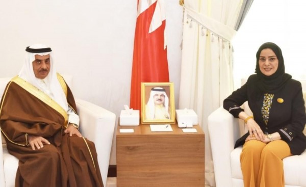 Saudi Ambassador meeting Bahrain Parliament Speaker Fawzia Zainal